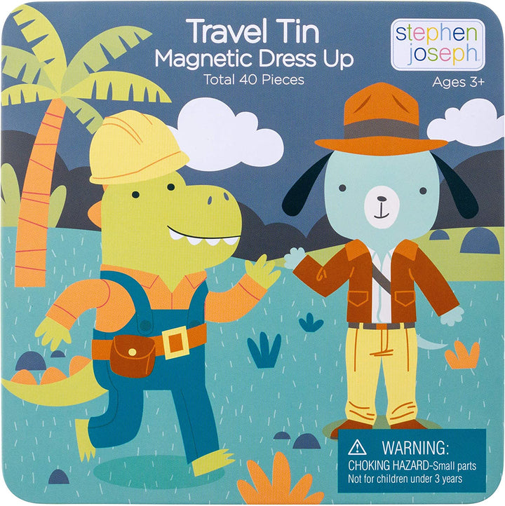 , Travel Tin Magnetic Dress Up,Bunny and Cat Small, 40 Unique Pieces