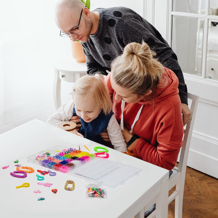 24 Colors Rubber Band Bracelet Kit, Rubberband Bracelet Making Kit for Kids Ages 6+