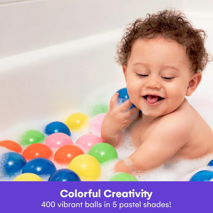 Ball Pit Balls for Kids, Plastic Refill Balls, 200 Pack, Phthalate and BPA Free, Includes a Reusable Storage Bag with Zipper, Bright Colors, Gift for Toddlers and Kids