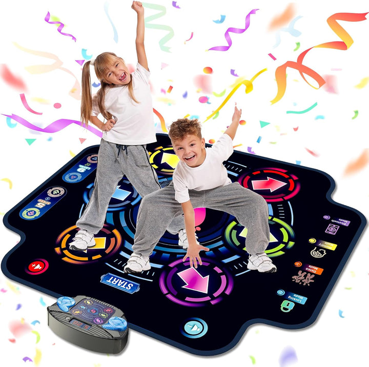 【Upgraded】 Dance Mat for Kids, Electronic Light-Up Dance Pad with Wireless Bluetooth 5 Speeds 9 Levels, Dancing Mat for Toddlers Music Game Dance Toy for Girls Boys 3 4 5 6 7 8 9 10+ Year Old