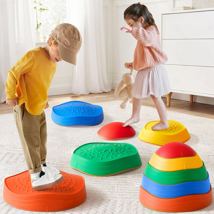 Stepping Stones for Kids, 5Pcs Non-Slip Toddler Stepping Stones, Sensory Stepping Stones for Promoting Toddler'S Balance & Coordination Skills, Stepping Stones for Toddlers 3-5