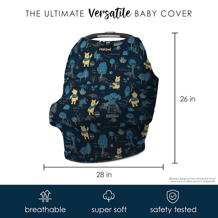 Original Disney 5-In-1 Cover, Winnie the Pooh, Added Privacy for Breastfeeding, Baby Car Seat, Carrier, Stroller, High Chair, Shopping Cart, Lounger Canopy - Newborn Essentials, Nursing Top