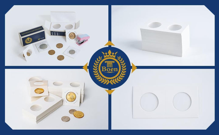 300PCS Coin Flips in 6 Sizes Cardboard Coin Holders for Colletors 2X2 Inch Coin Cardboard Coin Flips for Coin Collection (Coin Flips 6-300)