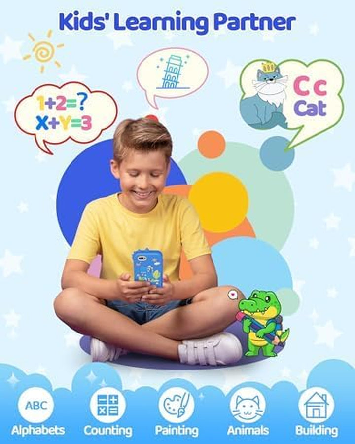 Kids Smart Phone, Touchscreen HD Dual Camera Cell Phone for Kids, Christmas Birthday Gifts Dinosaur Toddler Play Phone for Boys 3-10, Travel Toy Preschool Learning Education Toy