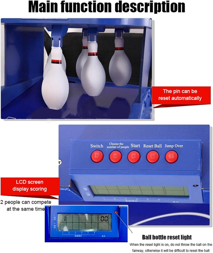 Indoor Bowling Ball Set Bowling Home Bowling Alleys with LED Scoreboard&Automatic Reset for Gathering Home Play,3.5M