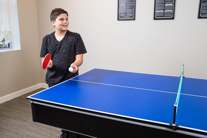 Maverick 7-Foot Pool and Table Tennis Multi Game with Red Felt and Blue Table Tennis Surface. Includes Cues, Paddles and Balls