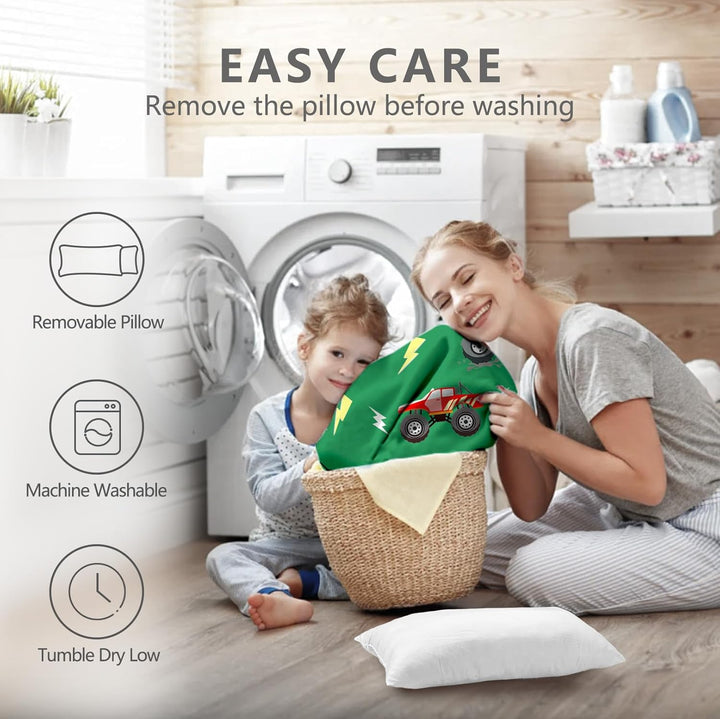 Toddler Nap Mat Extra Large Thickened 55''X35'', Soft Sleeping Bag with Detachable Minky Blanket and Pillow, Portable for Daycare, Preschool, Kindergarten, Travel, Boys and Girls