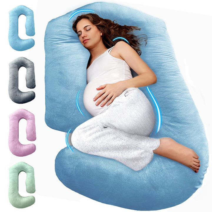 Pregnancy Pillows for Sleeping - V C U Shaped 57Inch Full Body Pillow with Removable Washable Cover, Cooling Maternity Pillow for Pregnant Women, Support for Back Belly Legs Hip