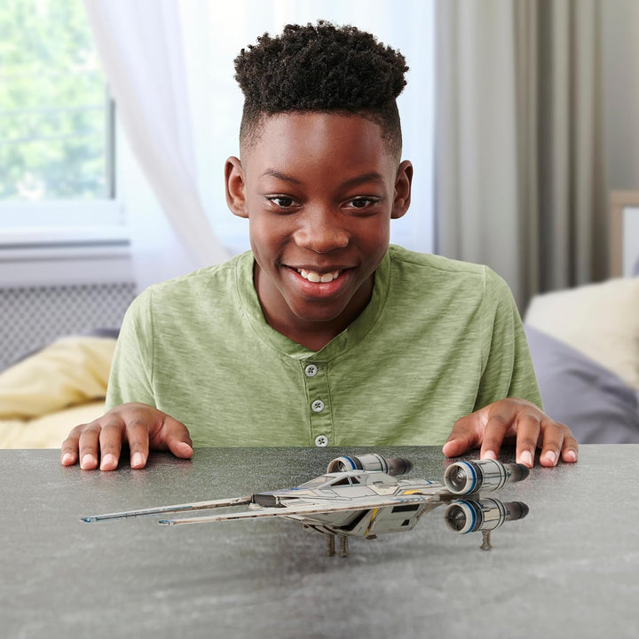 Star Wars Micro Galaxy Squadron U-Wing Starfighter - 12-Inch Vehicle with Foldout Wings, Troop Bay, Sniper Gun, and Three 1-Inch Micro Figure Accessories