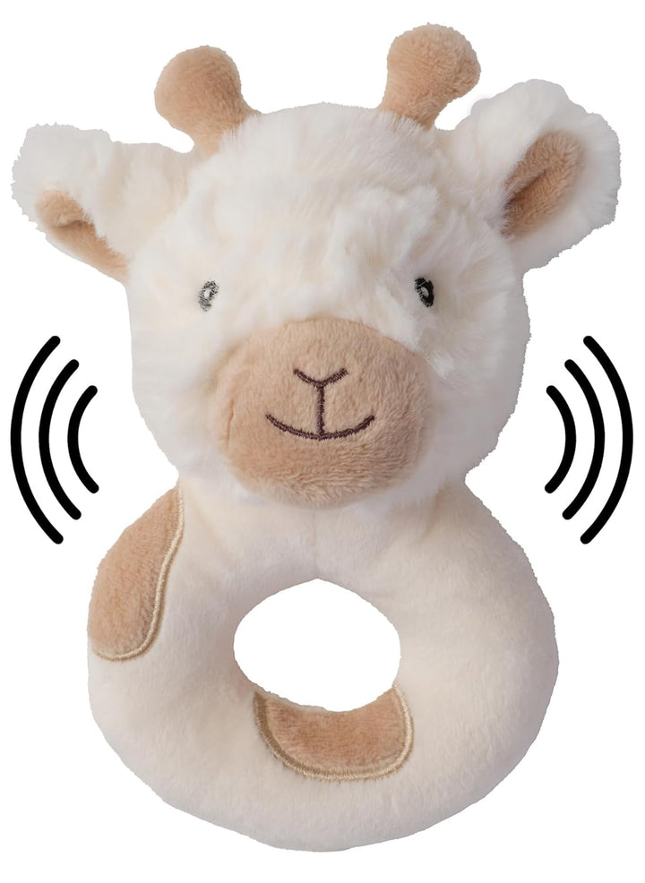 Bearington Baby Touchdown, 5.5 Inch Plush Stuffed Baby Football Soft Ring Rattle - Newborn Toys - Soft Rattle