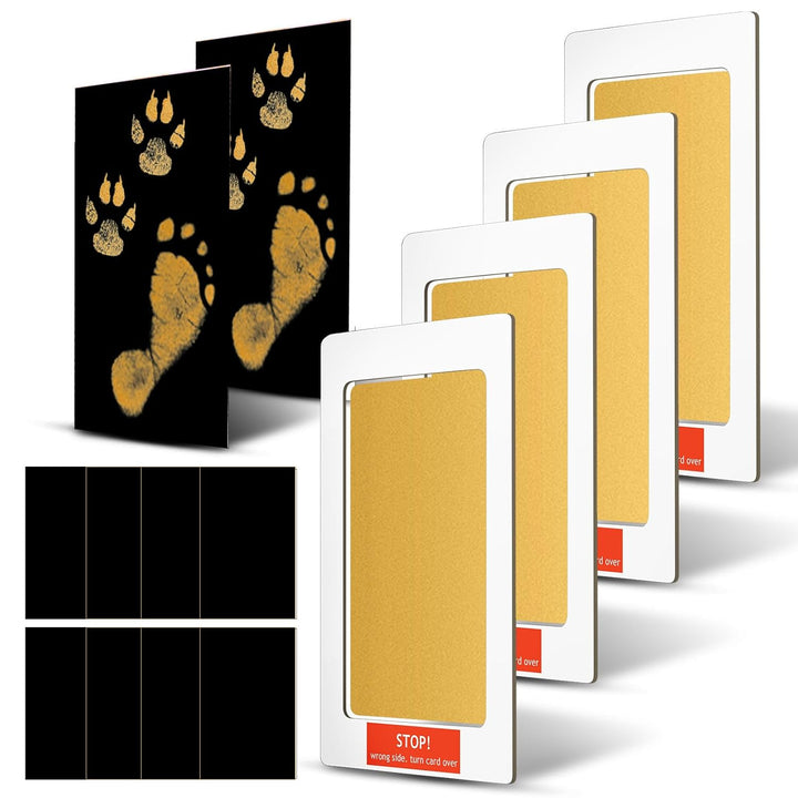 14 Pcs Paw Print Kit for Dogs No Mess Ink Pad Pet Memorial Newborn Footprint Impression Kit for Pets 4 Inkless Pads with 10 Blank Cards(3 X 5 Inch, Orange, Pink, Light Green, Light Blue)