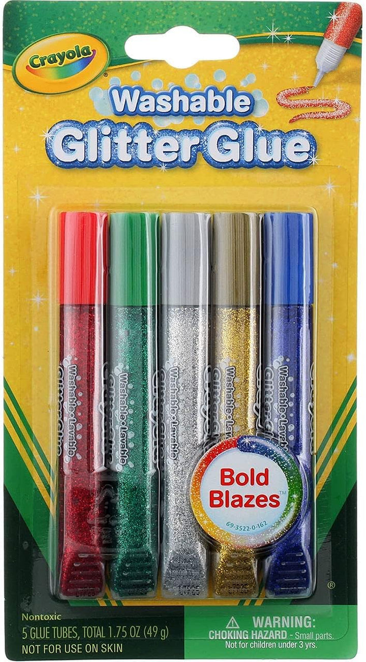 Washable Glitter Glue, Bold Blazes, Colors May Vary, 5 Count, 1.75 Oz