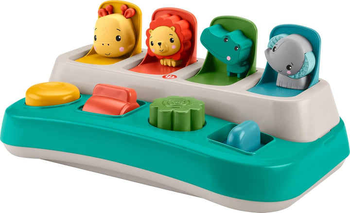 Baby Early Learning Toy with Fine Motor Activities for Cause-And-Effect Play, Busy Buddies Pop-Up