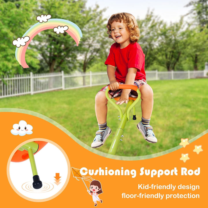 Kids Seesaw Swivel Teeter Totter Home Playground Equipment, 360 Degrees Rotating Safe, Outdoor Fun for Kids, Toddlers, Boys, Children (4 Seats)