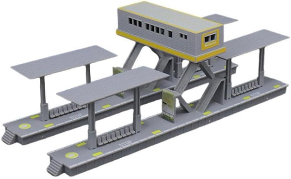 DIY Modern HO Scale Train Station Platform Building Model Compatible with Children Creative Hobby Plastic
