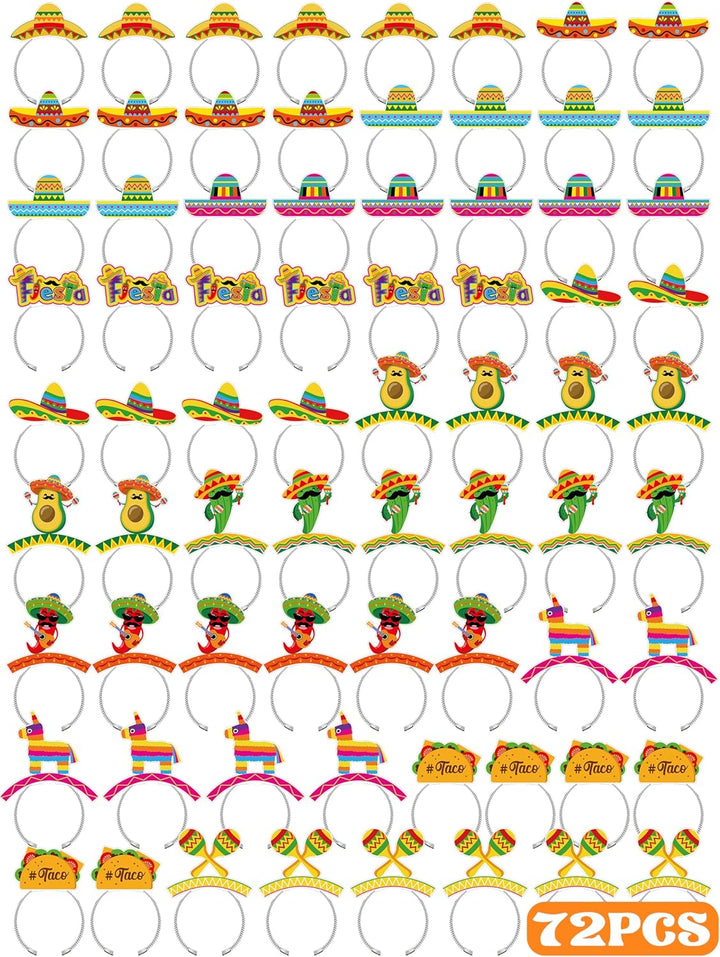 Sombrero Party Hats, Mexican Sombrero Headbands, Colorful Cardboard Cinco De Mayo Headbands, Fiesta Sombrero Headbands
