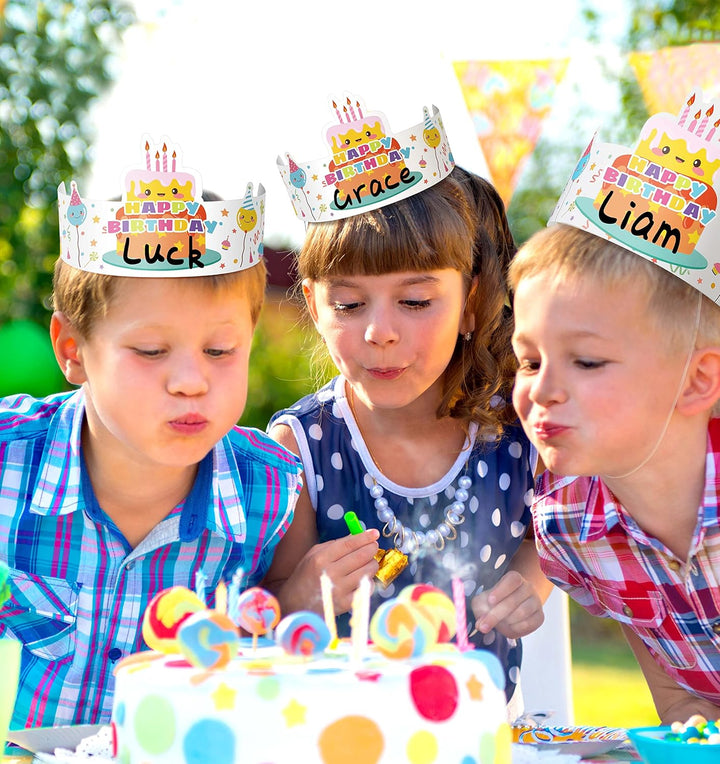 42 Pack Happy Birthday Crowns for Kids Classroom with Elastic Band for Teachers Students Kindergarten Party