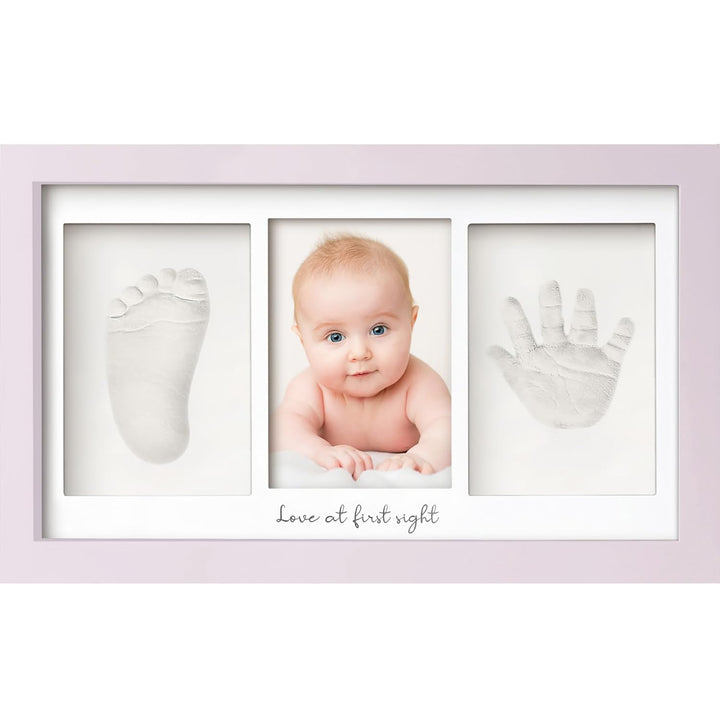 Baby Hand and Footprint Kit - Clay Handprint Keepsake Frame, Newborn Nursery Picture Frame, Personalized New Mom Gifts for Baby Shower & Registry (Alpine White)