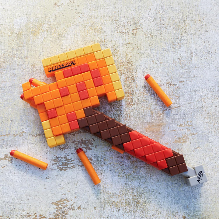 Minecraft Firebrand, Dart Blasting Axe, 6  Elite Foam Darts, Design Inspired by Minecraft Axe in the Game, Pull down Priming, Minecraft Toys