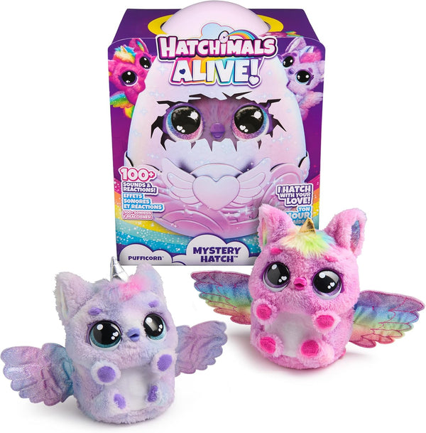 Alive, Mystery Hatch Pufficorn, Surprise Interactive Toy & Egg with Mist, Lights & Sounds (Styles May Vary), Kids Toys for Girls & Boys