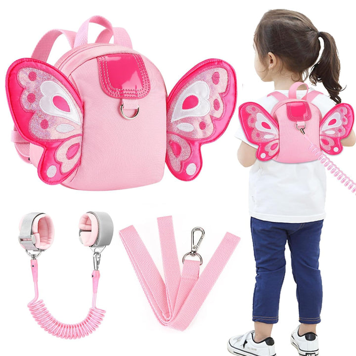 Toddler Harness Backpack Leash, Cute Dinosaur Backpacks with anti Lost Wrist Link, Cute Mini Child Backpack Wristband Tether Strap and Protection Leashes for Boys Girls Aged 1-3 Years