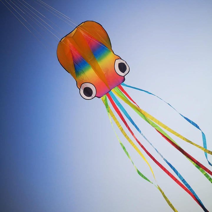 Large Octopus Kites for Kids & Adults,Big Kite for Beginners, Kites for Kids Ages 4-8,Outdoors Activities with Line and Handle
