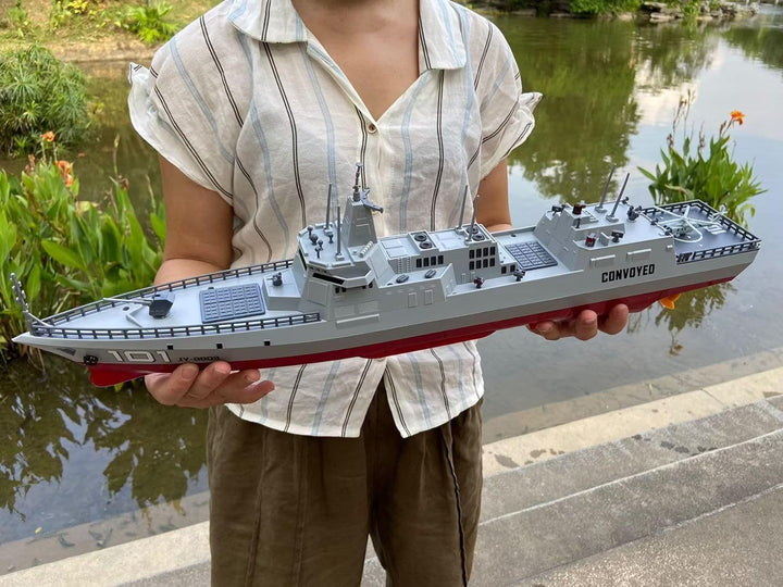 Large 055 Missile Destroyer Model Remote-Controlled Warship Model 60CM Ultra Long Hull 2.4G Double Propeller Driven Remote-Controlled Light Ship Model