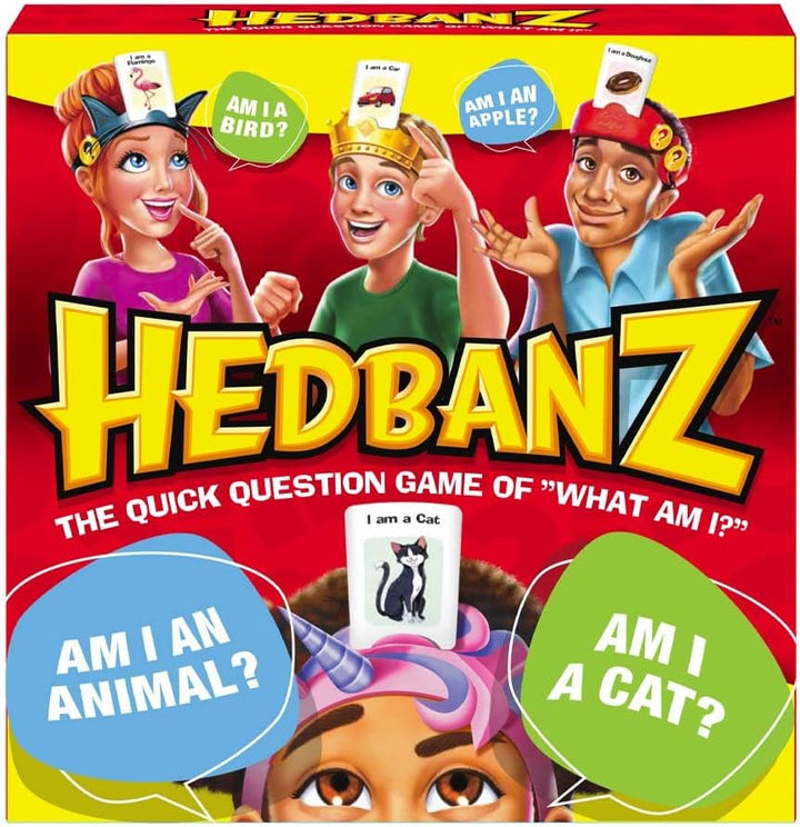 , Hedbanz 2023 Edition with New Cards, Picture Guessing Board Game, for Family & Kids, 2-6 Players, for Ages 6 & Up