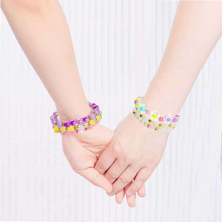 24 Pieces Princess Bracelets Girls Beaded Bracelets Little Girls Costume Jewelry Set for Birthday Party Favors