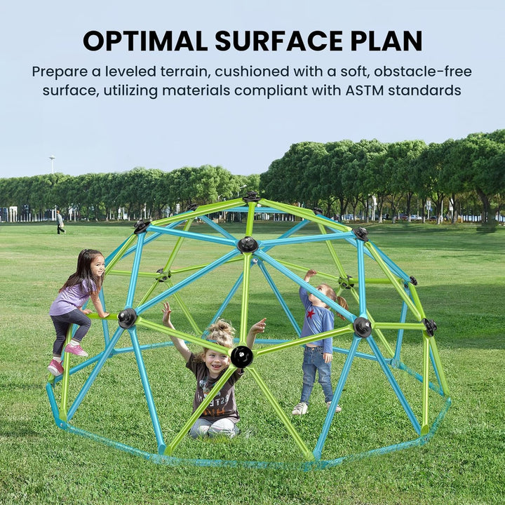 Climbing Dome, 10FT Jungle Gym with Swing for Kids 3 to 10 Outdoor Play Equipment, Supports 800Lbs Toddler Play Set, Anti-Rust & Easy Assembly, Gift for Boys Girls