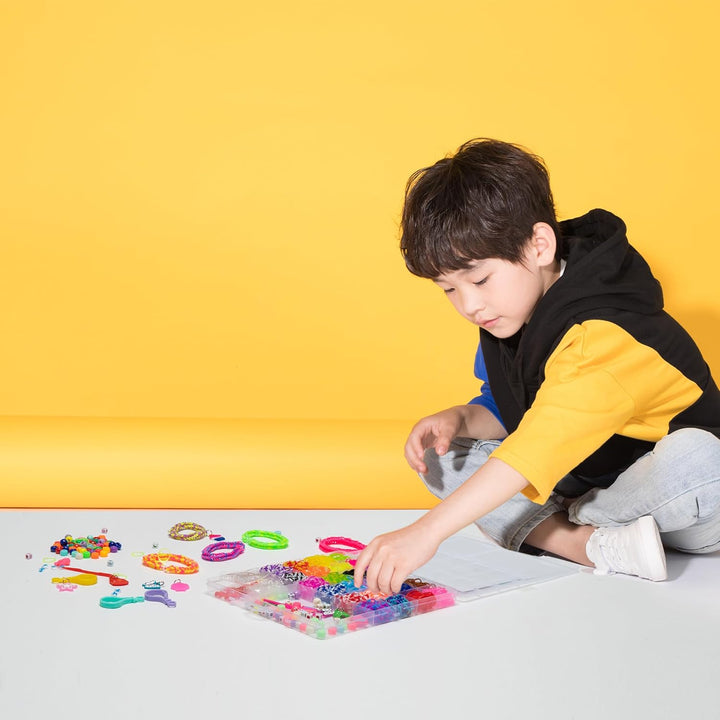 24 Colors Rubber Band Bracelet Kit, Rubberband Bracelet Making Kit for Kids Ages 6+