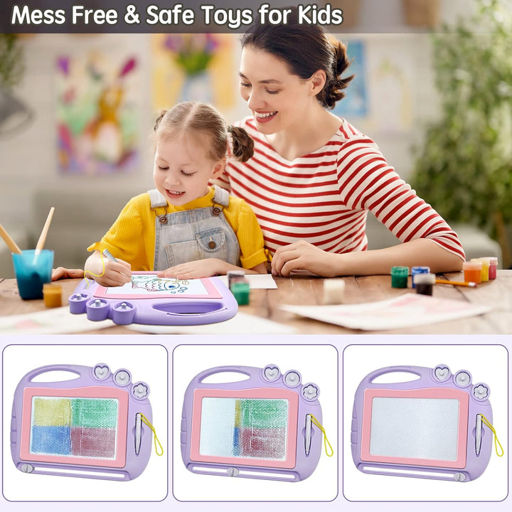 Magnetic Drawing Board Toddler Toys for Girls Gifts, Erasable Sketch Writing Doodle Pad Travel Games for Kids in Car, Early Education Learning Skill Development Toys for Kids Toddlers