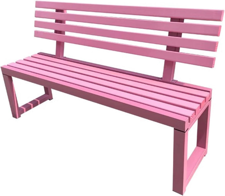 1M/1.2M Pink Backrest Park Chair,Outdoor Benches,Mall Resting Wooden Benches,Patio Benches(100Cm)