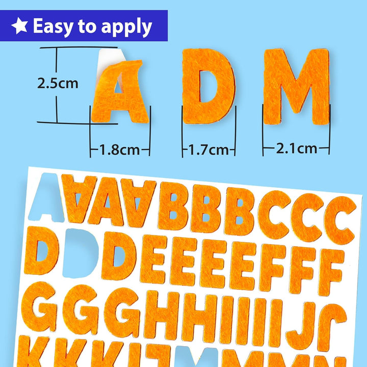 Felt Sticker Kit for Beginner Toddlers, Kids Arts & Crafts, Pack of 500 Assorted Scrapbook Stickers Alphabets, Numbers, Fun Shapes, Preschool, Children Early Learning, Self Adhesive