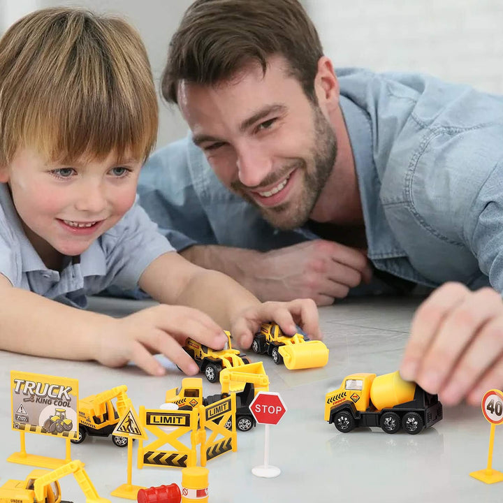 28 PCS Construction Toys for Boy Age 3-5, Small Construction Vehicles, Sandbox Toy for Boys, Small Construction Car Truck Excavator Party Favors Gifts for Boys