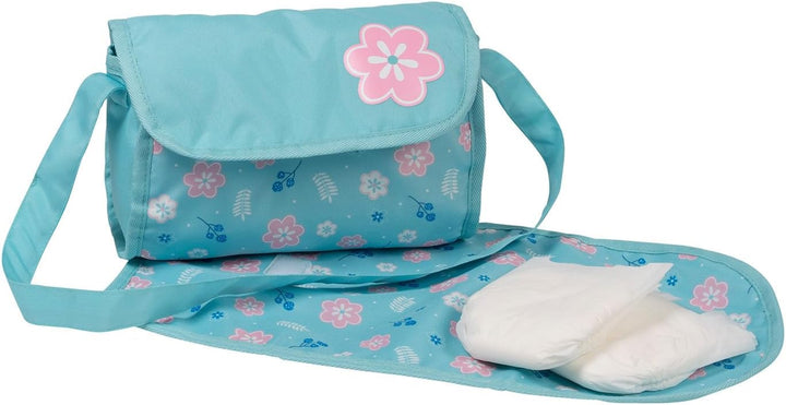 Baby Doll Diaper Bag with Color Changing Design, Sturdy Straps, Includes Changing Mat and 2 Doll Diapers (Fits 13" Dolls), Birthday Gift for Ages 3+ - Sunny Days
