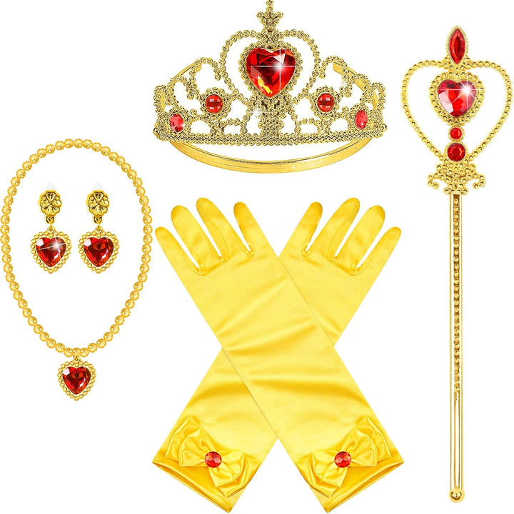 Princess Dress up Accessories Princess Crown Tiara for Little Girls, Princess Tiara Glove Wand Toy Gift for 3-6 Girl