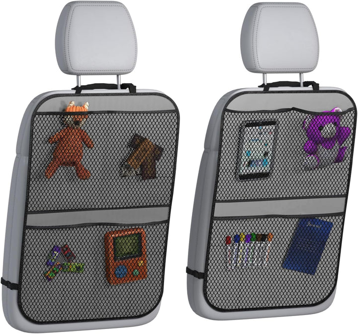 Back Seat Cover for Kids, 2 Pack X-Large Waterproof Kick Mats Backseat Protector, Durable Car Seat Back Protectors for Vehicles to Protect from Dirt, Mud & Scratches, Fits Most Suvs and Vans