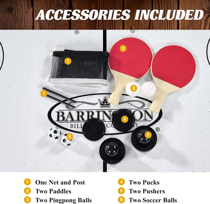 Barrington Combo Game Table – Foosball, Air Hockey, Table Tennis & More – Multi Game Table for Home or Game Room