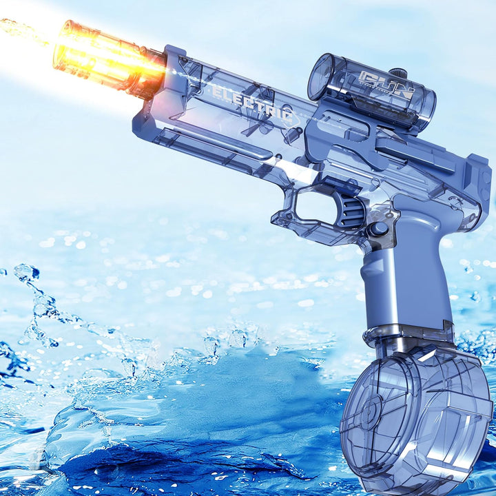 2 Pack Electric Water Guns with Light Up,Full Automatic Electric Squirt Gun 28-32 FT Range Water Pistol Blaster Soaker,Summer Outdoor Pool,Water Toy for Adult&Kid