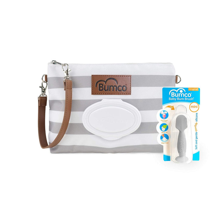 Bumco Diaper Clutch - Portable Wipes Dispenser & Travel Essential, Airtight Refillable Wipes Container, Diaper Bag Purse