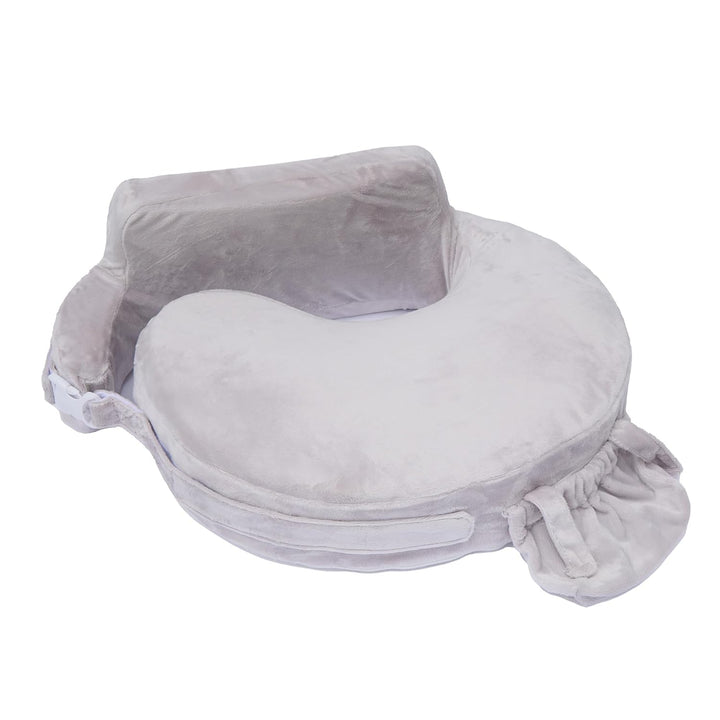 Super Deluxe Nursing Pillow - Enhanced Comfort & Ergonomic Breastfeeding Pillow for Ultimate Support for Mom & Baby - Adjustable and with Handy Side Pocket, Platinum