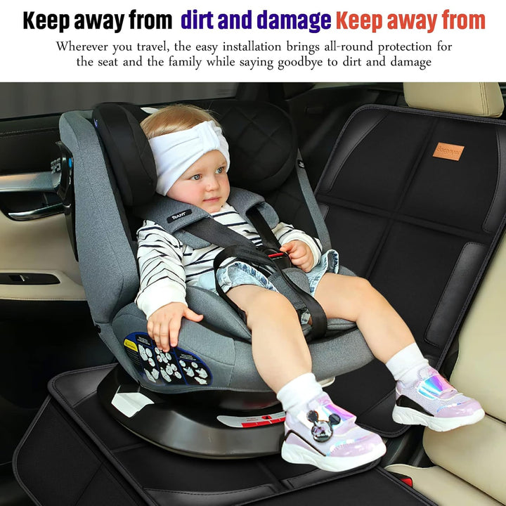 Car Seat Protector, 2 Pack of Seat Protectors, Thickest Padded 600D Fabric Padding, Waterproof, Durable, anti Slip Backing, Child Seat Protection, Suitable for Babies, Toddlers, Children