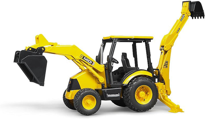 Toys - Construction Realistic JCB MIDI CX Backhoe Loader with Changeable Front Loader and Backhoe Loader Scoop - Ages 3+