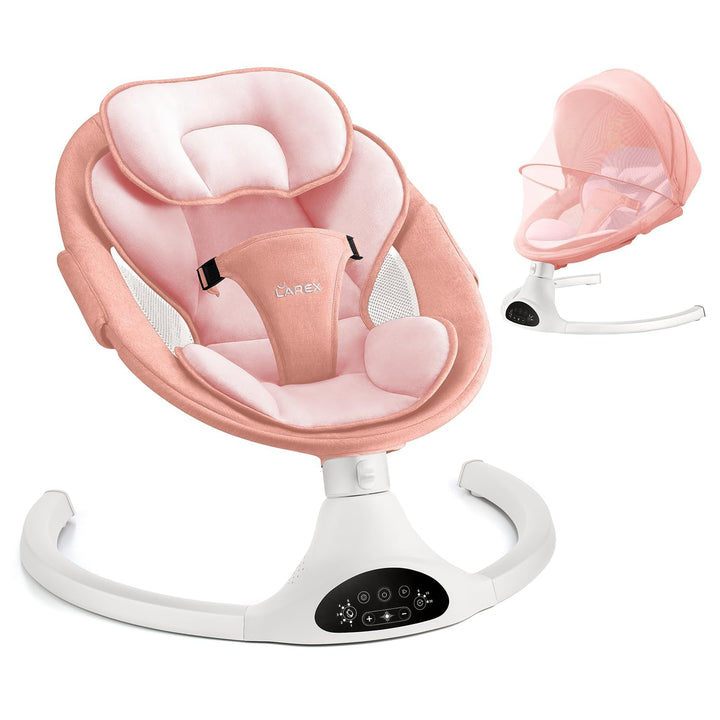 Baby Swing Infant Swing Electric Toddler Baby Rocker Portable for Newborn Boy Girl, 5 Sway Speeds with Remote Control, 10 Preset Melodies and Bluetooth, 0-6 Months Max 20 Lbs (Black)