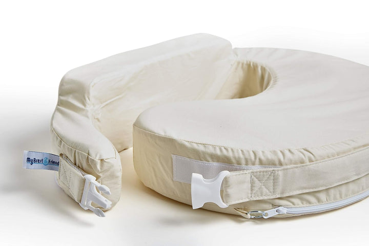 Organic Cotton Deluxe Nursing Pillow Cover - Slipcovers for Baby - Adjustable Fit, Easy Care, Durable - Original Nursing Pillow Not Included, Organic Cream