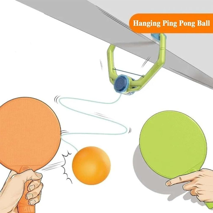 Door Game over the Door,2025 New Doorway Doorway Game Trainer Door Jam Starter Kit for Door Frame Hanging Table Tennis Trainer with Racket & Balls