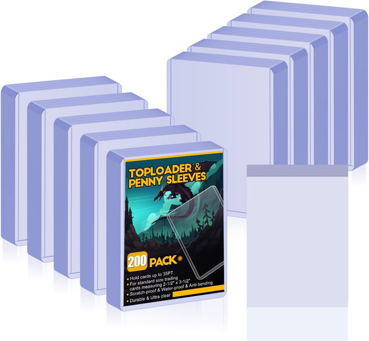 32 Count Topload Card Holder,  35PT Topload Card Protector, 3" X 4" Hard Plastic Card Sleeves, Baseball Card Protector, Rigid Toploading Card Case for Collectible Trading Sports Cards