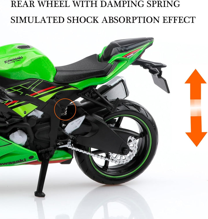 1/12 Scale Kawasaki Ninja Z6 Diecast Toy Motorcycles,Kawasaki Motorcycle Model,Ninja Motorcycle Toy Gifts for Boys Girls