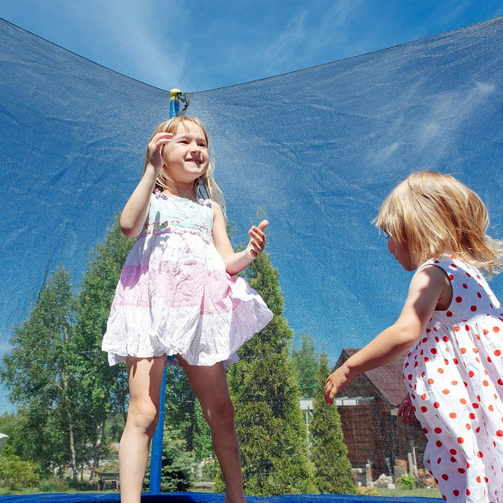 Trampoline Netting Replacement for 6 Straight Poles 12Ft 13Ft 14Ft 15Ft round Frame Trampolines, Safety Enclosure Net Breathable Weather & UV Resistant with Adjustable Straps, NET ONLY